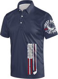 Golf Polo Shirts for Men Funny Print Short Sleeve Golf Shirts Performance Golf Polos