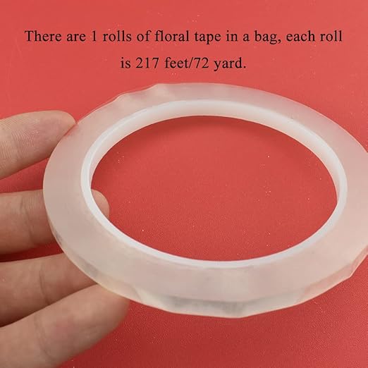 HAHIYO Clear 0.25Inch Wide 1Rolls Floral Tape Waterproof Florist Tape Flower - Image 6