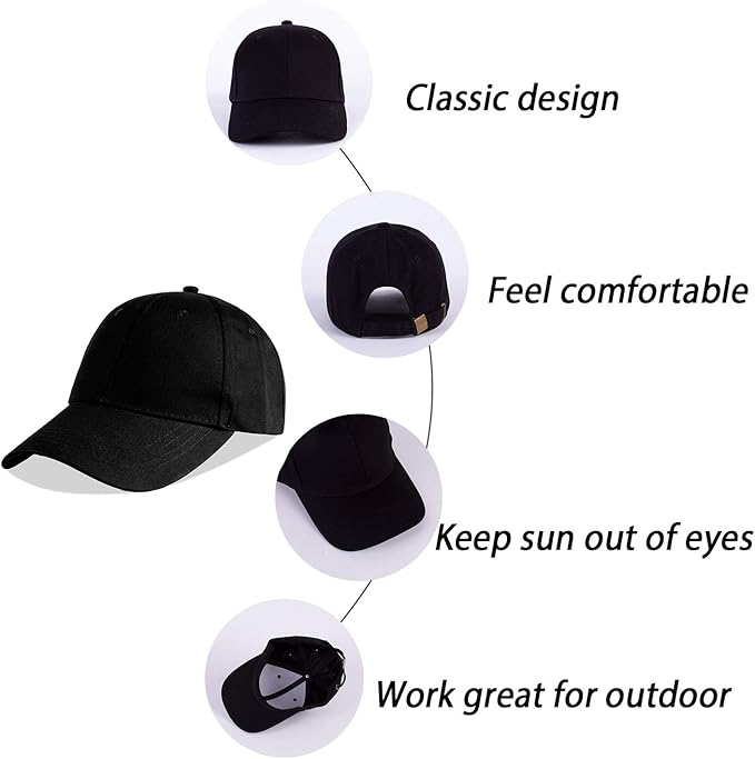 LANGZHEN Unisex Baseball Cap 100% Cotton Fits Men Women Washed Denim Adjustable Dad Hat