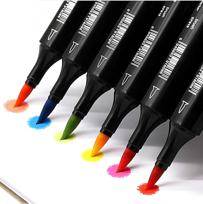 6 Pack Grey Gray Alcohol Markers, Cool Grey Double Tipped Soft Fine Tips and - Image 4