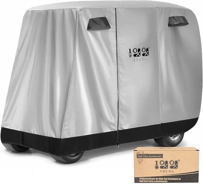 10L0L Universal 2-4 Passenger Golf Cart Cover for Yamaha, EZGO, Club Car, Waterproof Sunproof and Durable