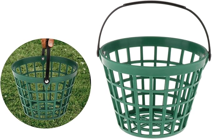 SM SunniMix Unbreakable Golf Ball Basket, Golfball Container with Handle Ball Holder Contains 25/50/100 Balls Range Accessories