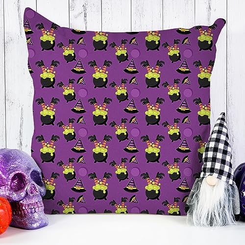 Whaline 12Pcs Halloween Cotton Fabric Bundles 18 x 22 Inch Spider Web Pumpkin Monster Fat Quarters Green Purple Black Orange Quilting Patchwork Squares Sewing Fabrics for DIY Craft Party Decor