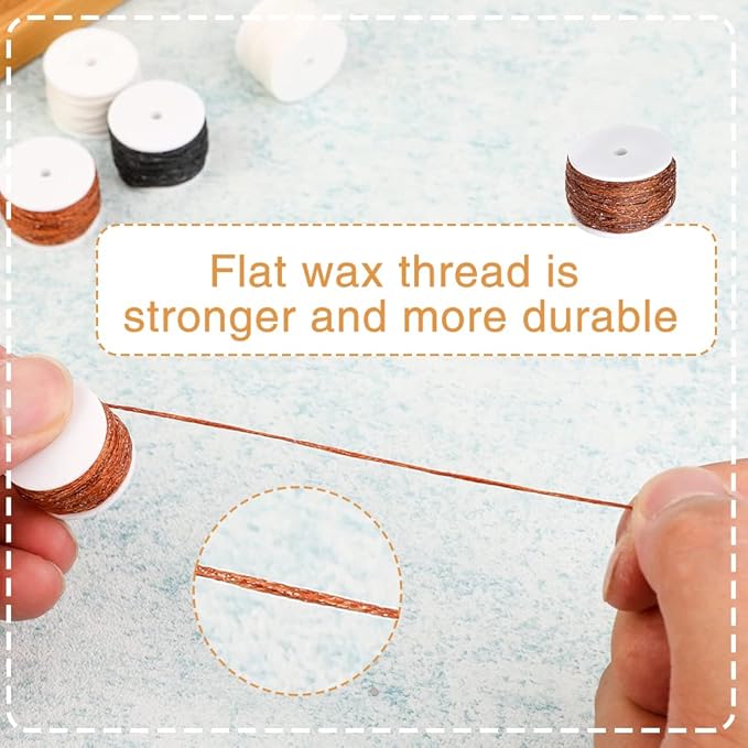 6 Pack Waxed Thread Leather Sewing Awl Replacement Spools, Repair Stitch Thread - Image 3
