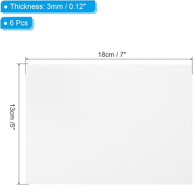 PATIKIL 5x7 Canvas Boards for Painting, 6 Pack 100% Cotton Square Triple Primed - Image 2