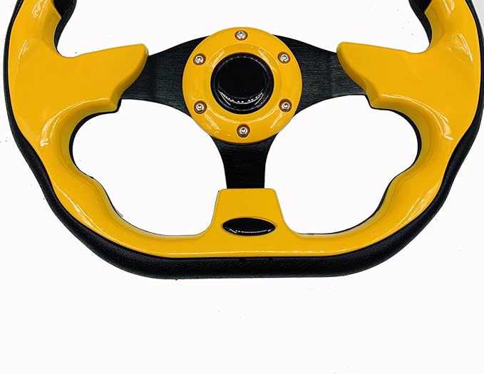 12.5 inch Golf Cart Steering Wheel Universal Ergonomic Design for EZGO RXV & TXT, Club Car DS and Precedent Tempo, Yamaha, Most Golf Cart