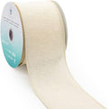 CT CRAFT LLC Ivory Canvas Wired Ribbon 2.5 Inch x 10 Yards by CTCRAFTLLC