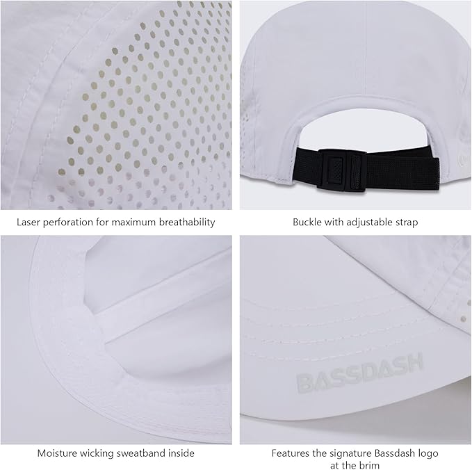BASSDASH UPF 50+ Foldable Fishing Hat Baseball Cap with Removable Neck Flap Portable for Men Women Golf Hiking