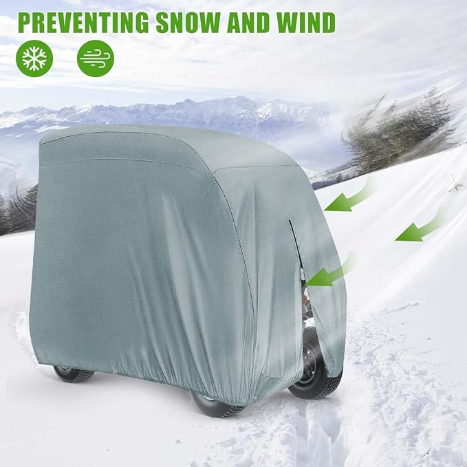 KISEER 4 Passenger 420D Waterproof Golf Cart Cover fits EZ GO Club Car Yamaha, Sunproof Dustproof