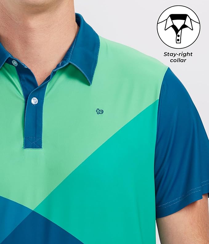 Tipsy Elves Men's Performance Golf Shirt - 4-Way Stretch, Quick Dry, Athletic Cut - Golf Polo