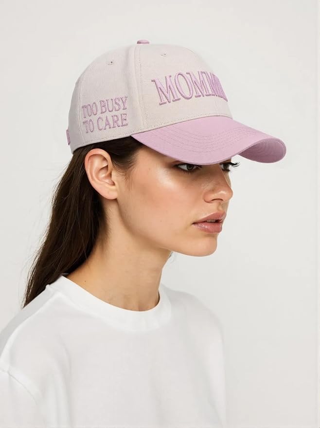 Women’s Mommin Trucker Hat – Vintage Two-Tone Ponytail Baseball Cap, Embroidered Adjustable Hat, Great Gift for Mom & Women