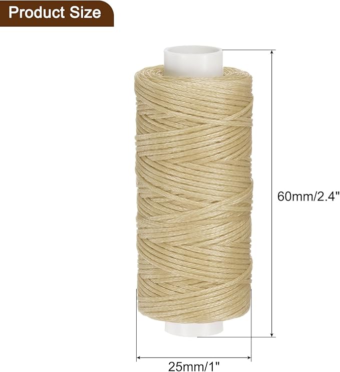uxcell Leather Sewing Waxed Thread, 55 Yards / 50m 0.8mm 150D Flat Polyester - Image 6
