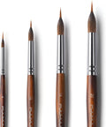 Watercolor Brushes Professional, Fuumuui 4Pcs Extended Needle Point Brushes by FUUMUUI