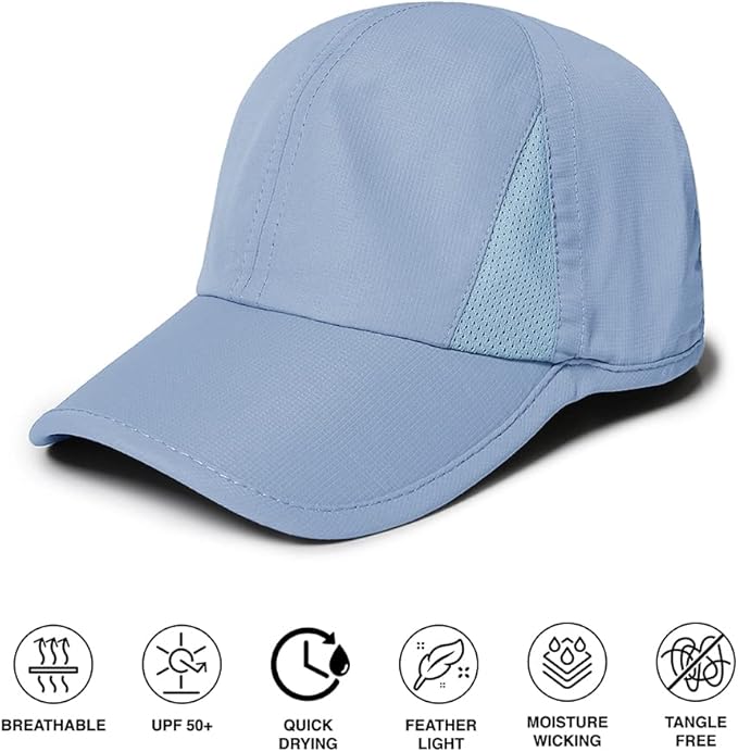 Ponyflo Women’s Ponytail Baseball Cap, Patented Active Feather-Light Hat with Open Back