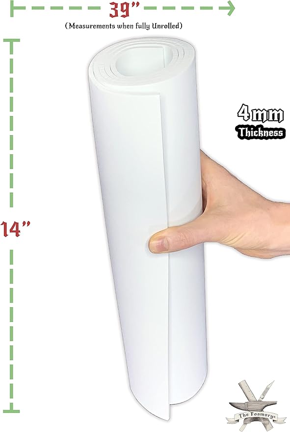 Shape Retention EVA Cosplay Foam 4mm 14x39 inch White or Black High Density EVA - Image 4