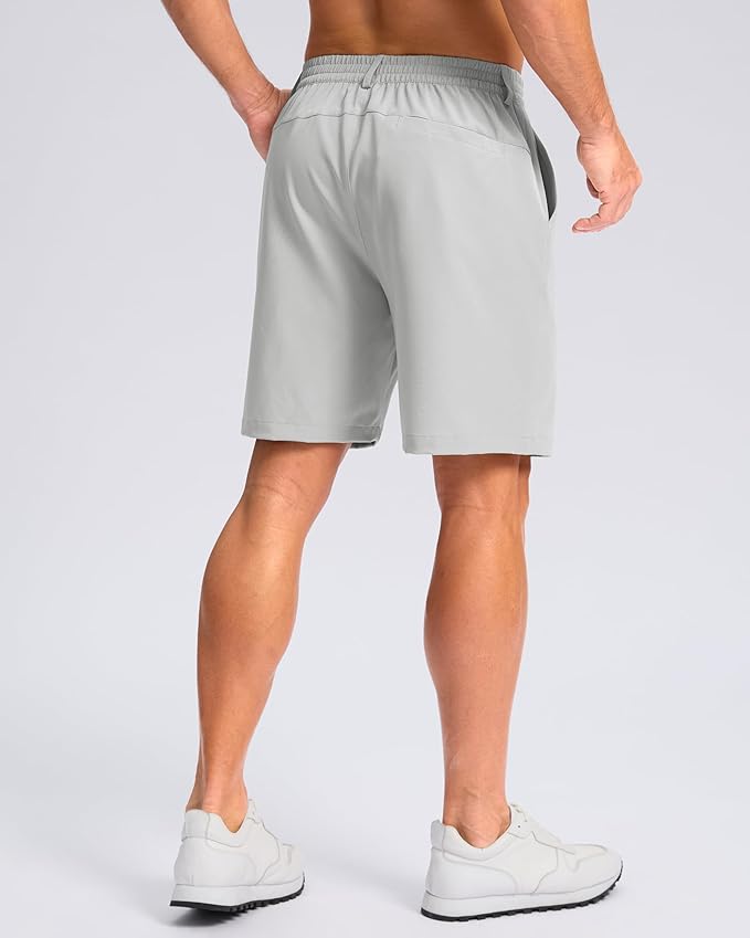 Pudolla Men's Casual Shorts 7"/9"/5" Lightweight Golf Shorts with 3 Pockets Stretch Quick Dry Comfy Work Shorts