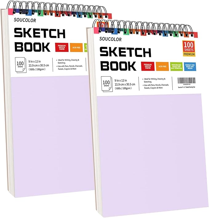 Soucolor 9" x 12" Sketch Book, Christmas Gifts by Soucolor
