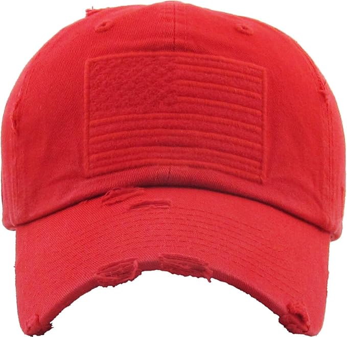 Funky Junque Distressed Vintage Baseball Cap - Embroidered Patch Women's Hat - Holiday, Lifestyle & Patriotic Designs