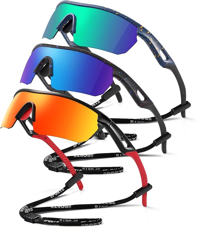 Kids Sunglasses Youth Baseball Sunglasses for Boys Girls 3-12 Polarized Softball Sports Goggles UV Protection