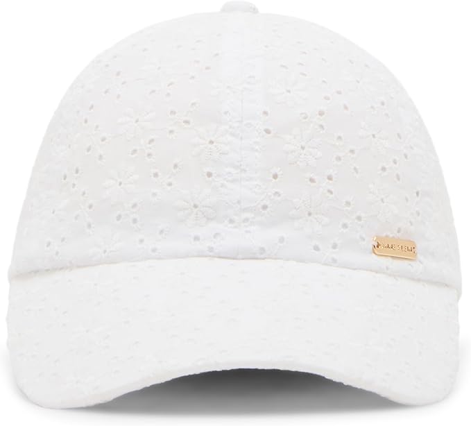Anne Klein Classic Eyelet Baseball Hat, Ivory