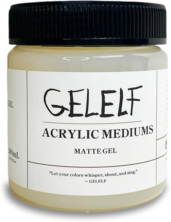 Acrylic Matt Medium, Transparent Acrylic Paint, Professional Matte Gel Medium by GELELF