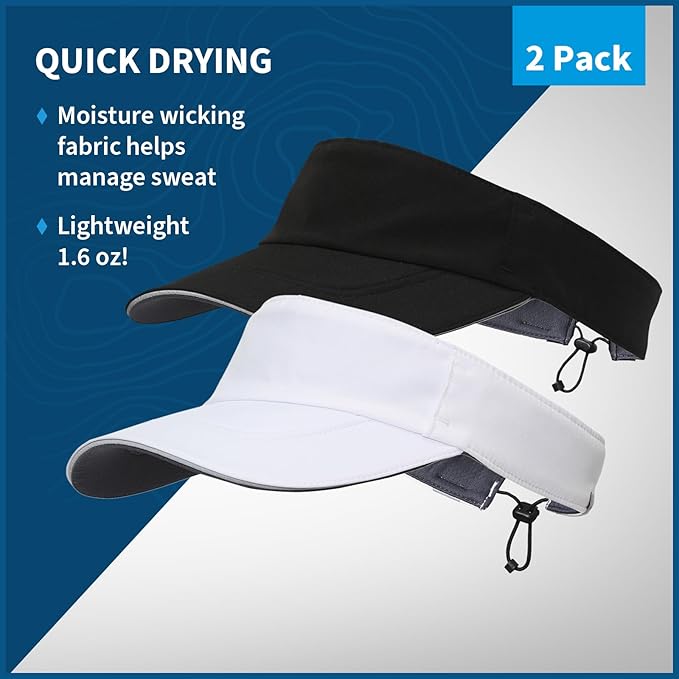 TrailHeads Sun Visor Hat for Men - Recycled Golf Visors for Men - Mens Running Visor for Tennis, Sports, Workouts