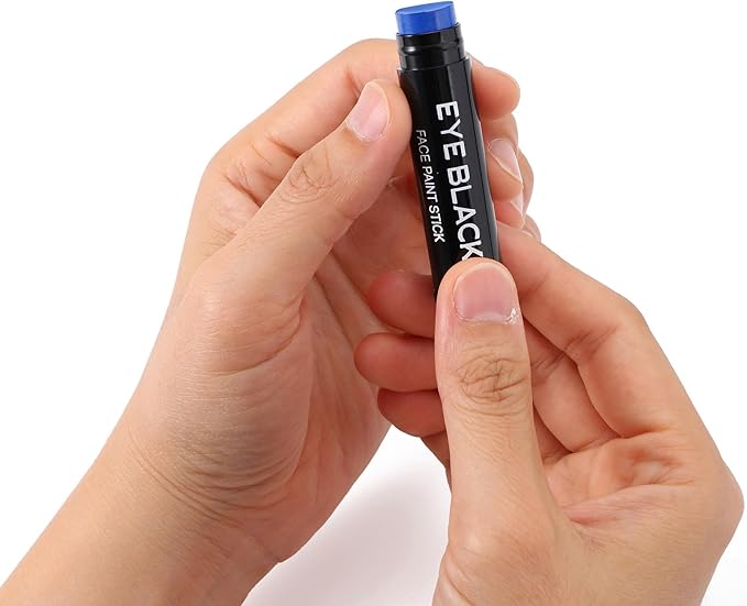 Blue Glitter Eye Black Stick, Anti-Glare Eyeblack for Baseball Football Softball Lacrosse Accessories, Sweat-Proof Sport Face Paint, Smooth & Long Lasting, Rich Full Coverage Shimmery Color