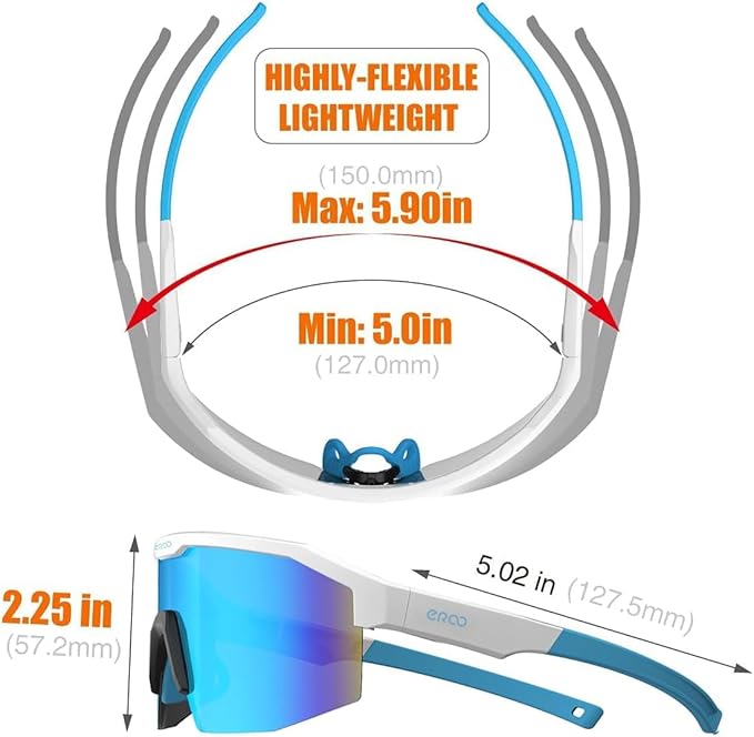 Eazyrun Youth Kids Polarized Sports Sunglasses for Age 8-12 Softball Baseball Cycling Glasses UV Protection for Girl Boy