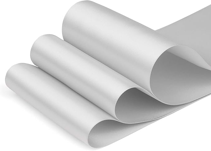 Humphrey's Craft 4 Inch Silver Double Faced Satin Ribbon - Image 2