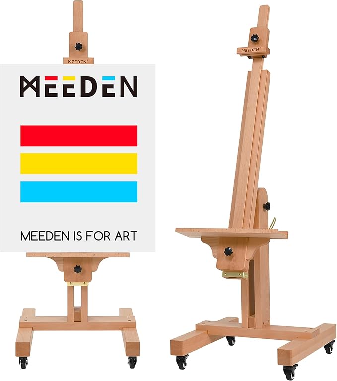 MEEDEN Large Art Easel for Painting: Solid Beech Wood Heavy Duty Artist Easel by MEEDEN