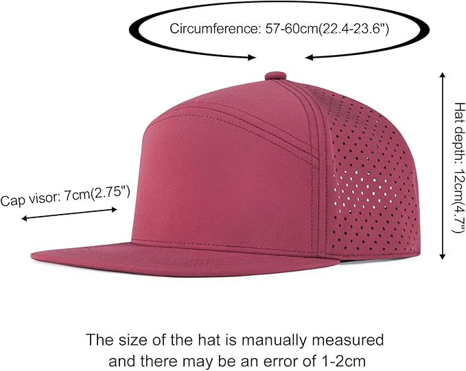 FEINION Men Flat Brim Adjustable Performance Hat Snapback Laser Perforated Baseball Cap