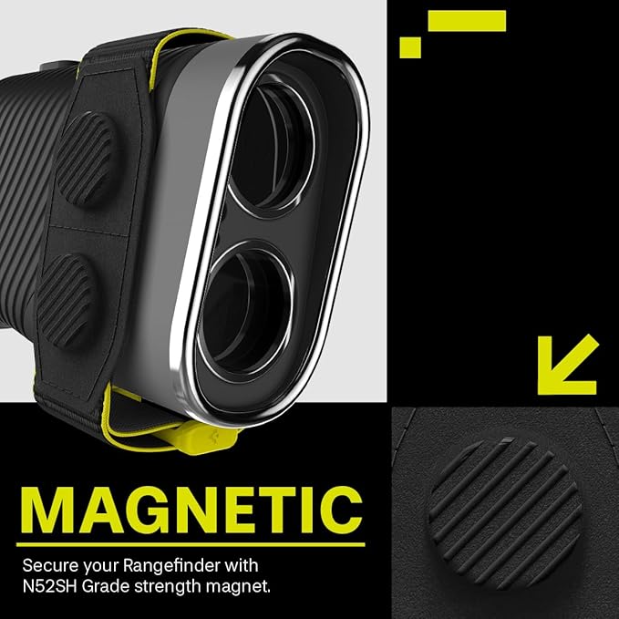 MAG-iT Magnetic Golf Range Finder Strap Designed for AirTag (1st & 2nd Gen) – GPS Tracker Holder Compatible with Find My App – Magnetic Mount for Golf Cart – Black