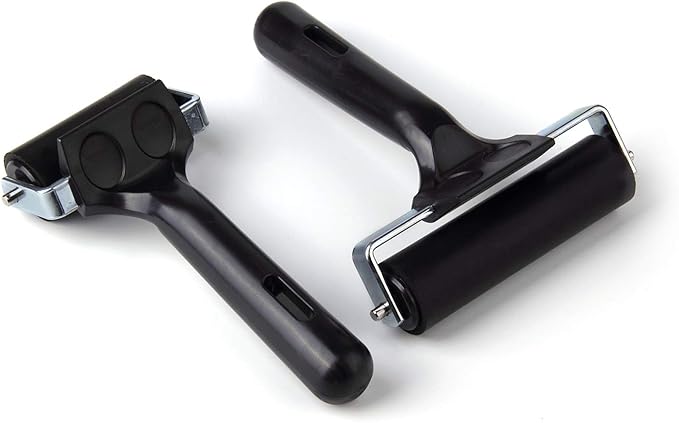 2Pcs Rubber Roller Brayer Rollers Hard Rubber 4 and 2.2 Inch - Image 8