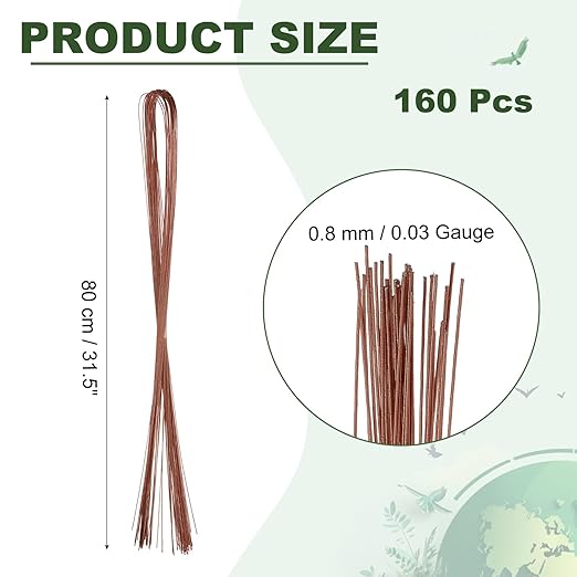 PATIKIL 32 Inch 22 Gauge Floral Stem Wire, 4 Pack/160 Pieces Bouquet Stem Paper - Image 2