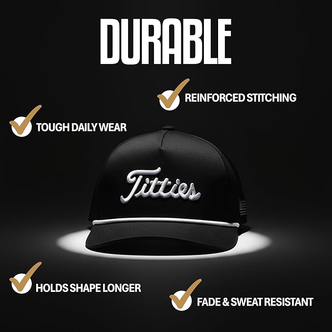 Curves & Clubs Titties Golf Hat - Funny Golf Hat, Titties Hat - Funny American Hat - One-Size-Fits-All - Men's Gifts