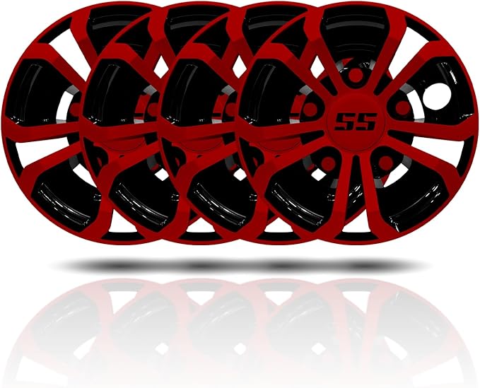 Golf Cart SS Wheel Covers Hub Caps for EZGO Club Car Yamaha, 8 inch Golf Cart Hub Caps, Set of 4 Wheel Covers
