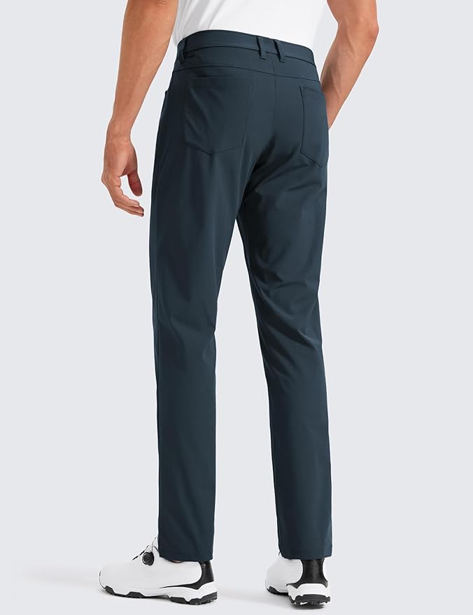 CRZ YOGA All Day Comfy 5-Pocket Golf Pants for Men - 28"/30"/32"/34" Quick Dry Lightweight Casual Work Stretch Trousers