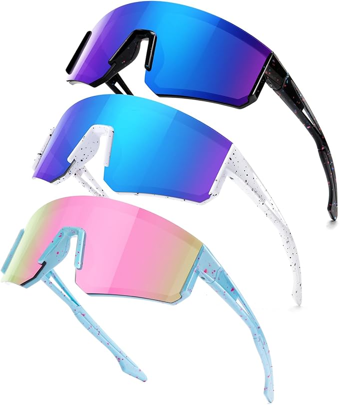 SEKKAF Youth Baseball Sunglasses for Boys Girls Age 6-12 Softball Cycling Sports Sunglasses for Kids Lightweight Frame
