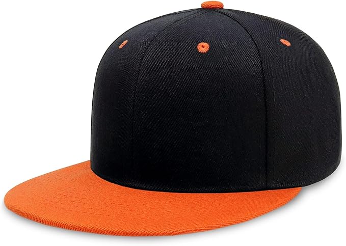 CHOK.LIDS Flat Bill Visor Classic Snapback Hat Blank Adjustable Brim High Top End Trendy Color Style Plain Tone Baseball Cap
