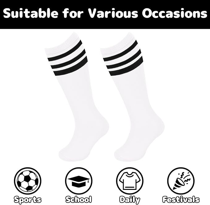 Olreco 1 Pack Toddler Kids Youth Soccer Socks Girls Boys Baseball Socks Youth Knee High Softball Football Accessories Cotton