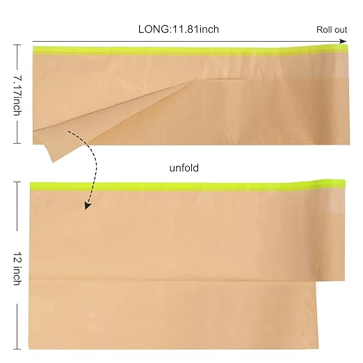 12Inchx50Feet Pre-Taped Masking Paper Roll - Image 2