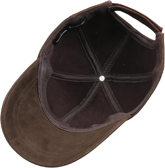 Suede Leather Baseball Cap – Unstructured 6 Panel Adjustable Strapback Hat for Men & Women