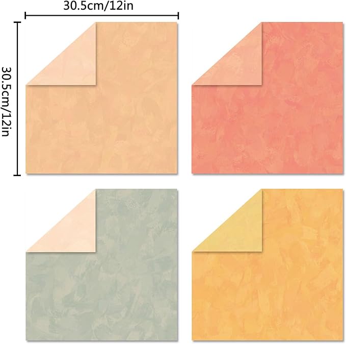 Scrapbook Paper 12x12 Solid Colors, 24 Sheets/24 Designs Double-Sided Colorful - Image 2
