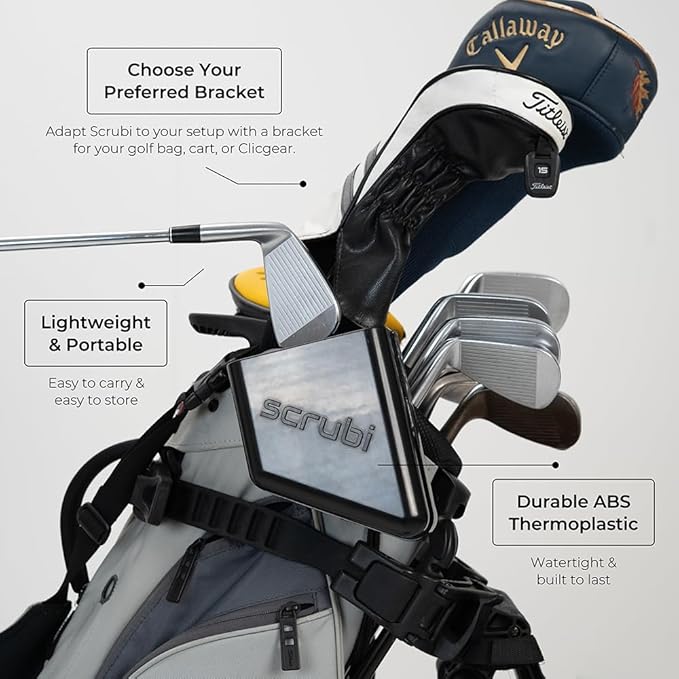 Scrubi Golf Club Cleaner for Your Golf Bag - Compact & Efficient Cleaning Tool for Golf Clubs – Easy to Use & Waterproof Design – Includes Strong Nylon Brush – Perfect for Irons