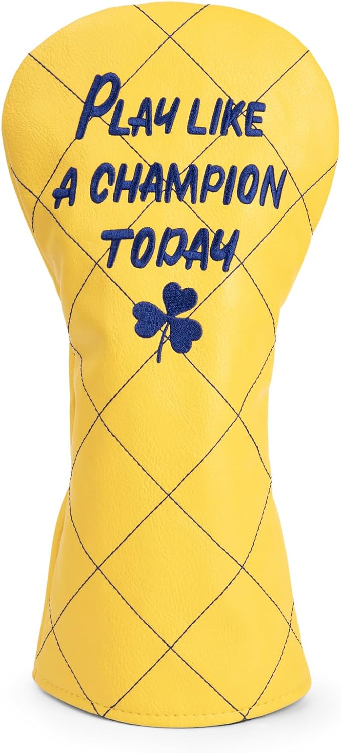 Golf Headcovers Play Like A Champion Today Golf Club Head Covers Advanced Embroidery Premium Leather Driver Headcovers Fairway Wood Covers Hybrid Cover Golf Mallet Putter Cover for DF3 OZ1