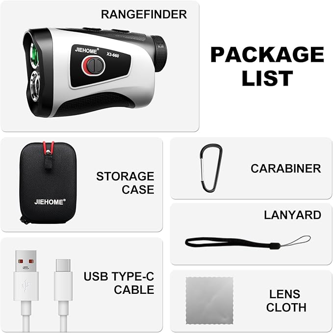 Golf Rangefinder with Slope Magnetic, 7X Magnification, 5 Modes, Flag Pole Locking, Vibration, Range Finder Golf Tournament Legal, Rechargeable Golf Accessories Gift for Men