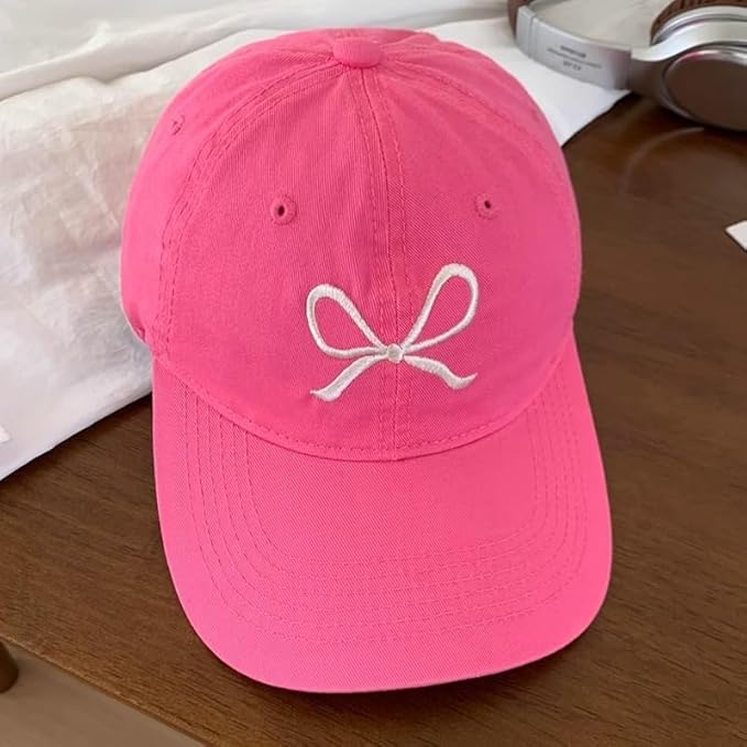Trendy Bow-Tie Baseball Cap for Women and Men Trucker Hats Y2k Adjustable Fashion Sun Hat with Visor for Hiking & Travel