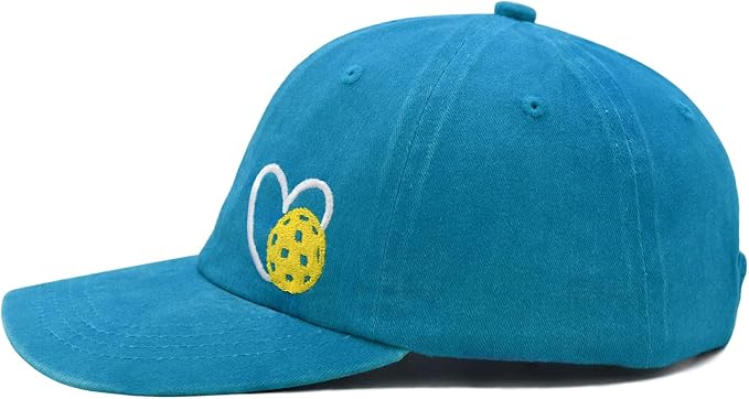 Pickleball Hat for Women Men, Adjustable Embroidered Heart Pickleball Baseball Cap