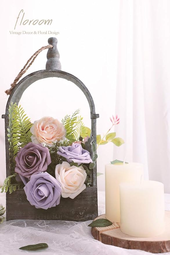 Floroom Artificial Flowers 50pcs Real Looking Cream Foam Fake Roses - Image 3