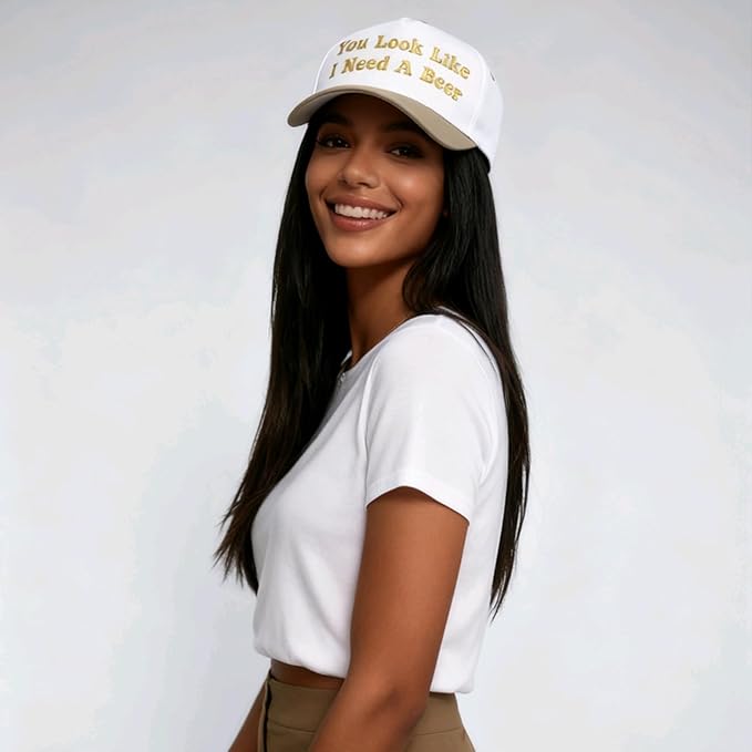 Hat Funny Embroidered Trucker Hat Adjustable Two Tone Snapback Canvas Baseball Cap for Womens